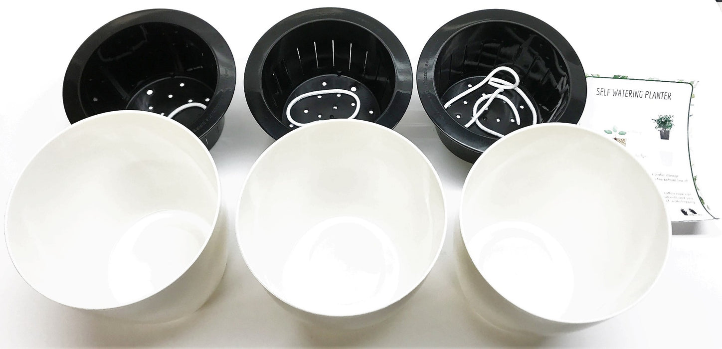 Mkono Self-Watering Medium Sized Planter Setup YYHPZD04 [Lot of 3] NOS