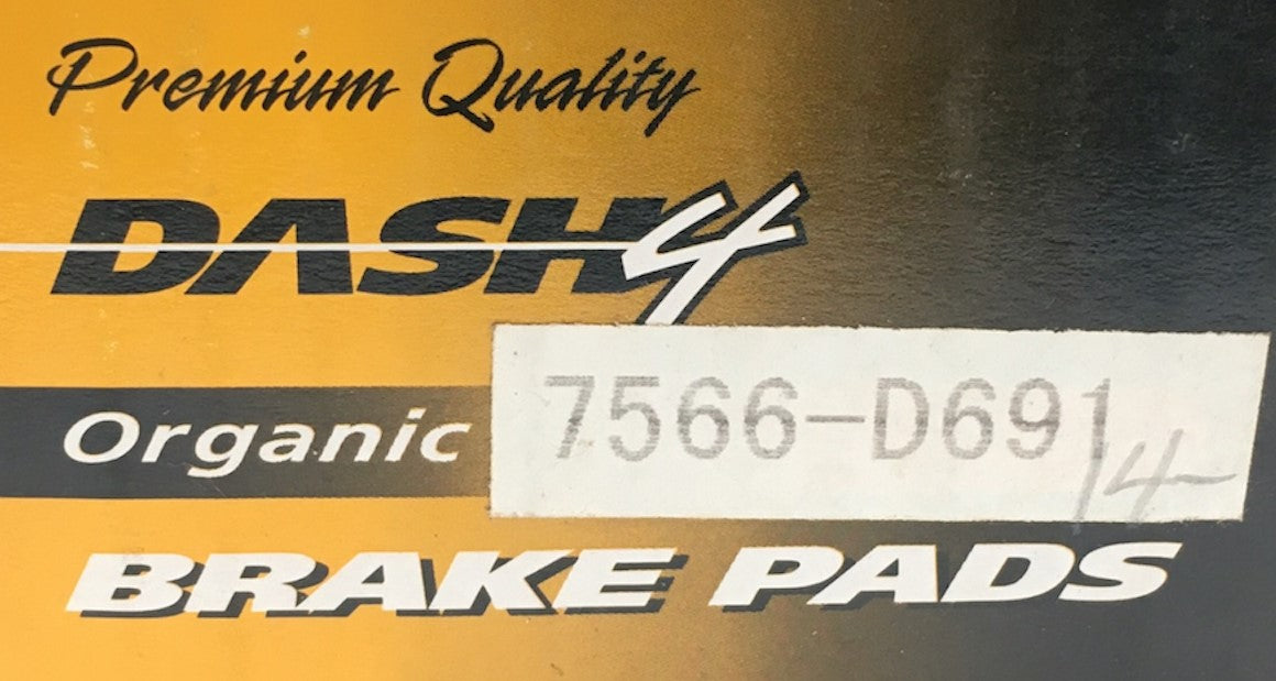 Dash4 Premium Quality Organic Brake Pads 7566-D691 NOS