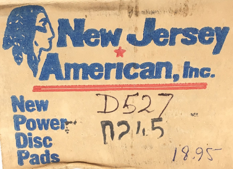 New Jersey American Disc Brake Pads D245 NOS