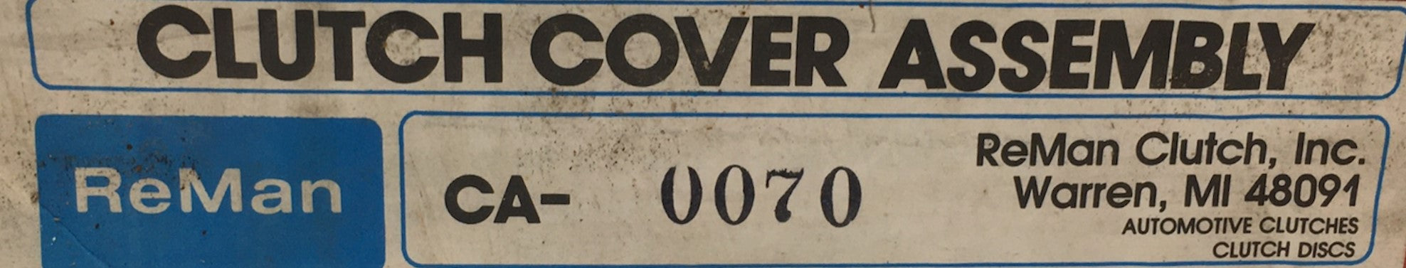 Reman Clutch Cover Assembly CA-0070 NOS