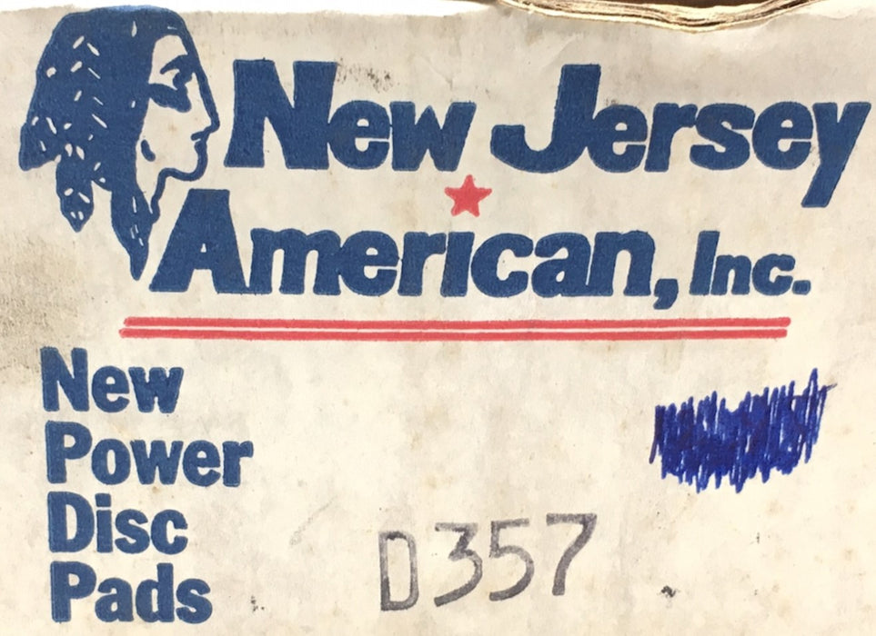 New Jersey American Disc Brake Pads D357 NOS
