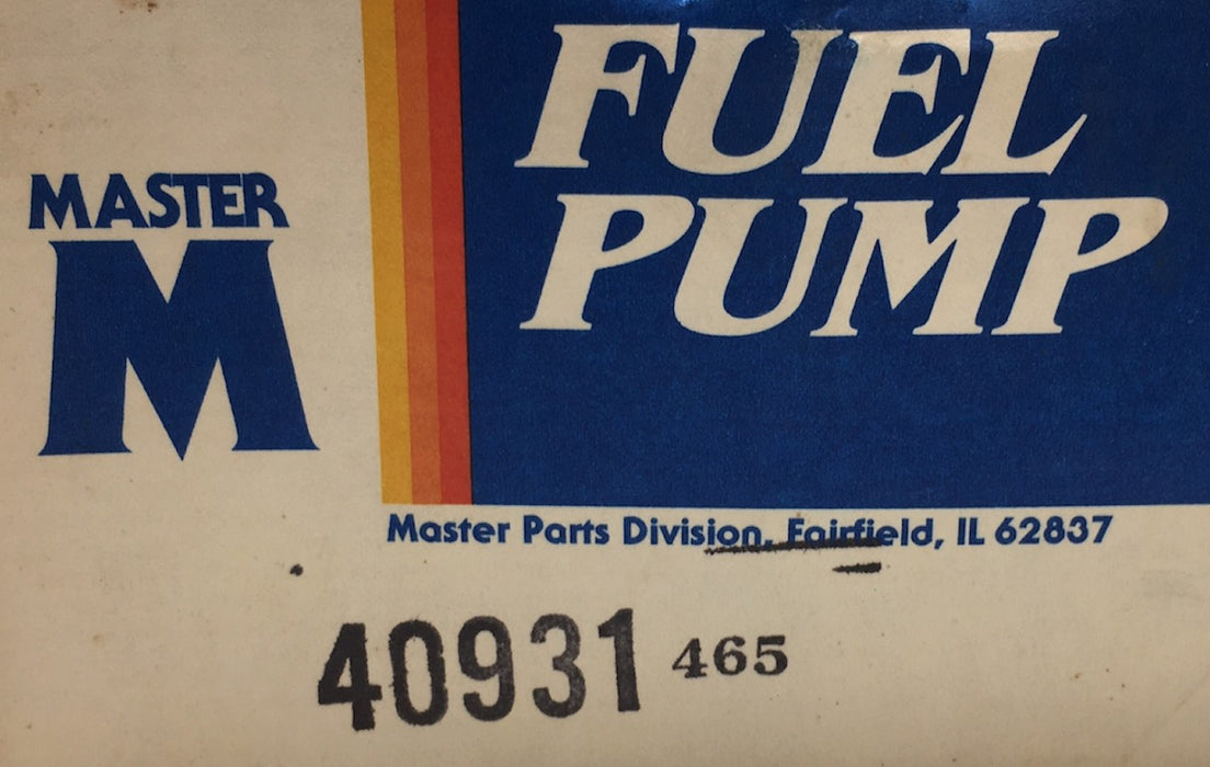 Master Fuel Pump Assembly 40931 NOS