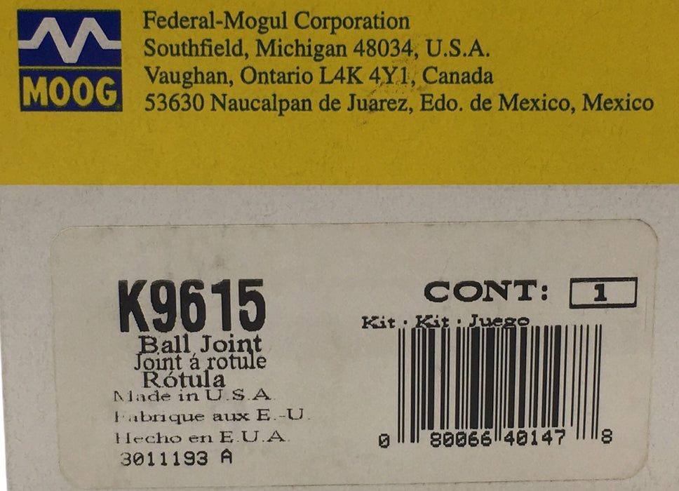 Moog Suspension Ball Joint K9615 NOS