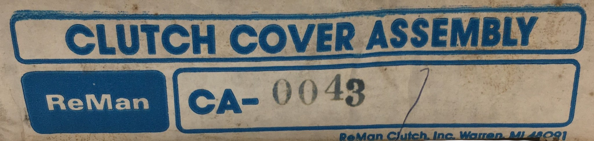 Reman Clutch Cover Assembly CA-0043 NOS