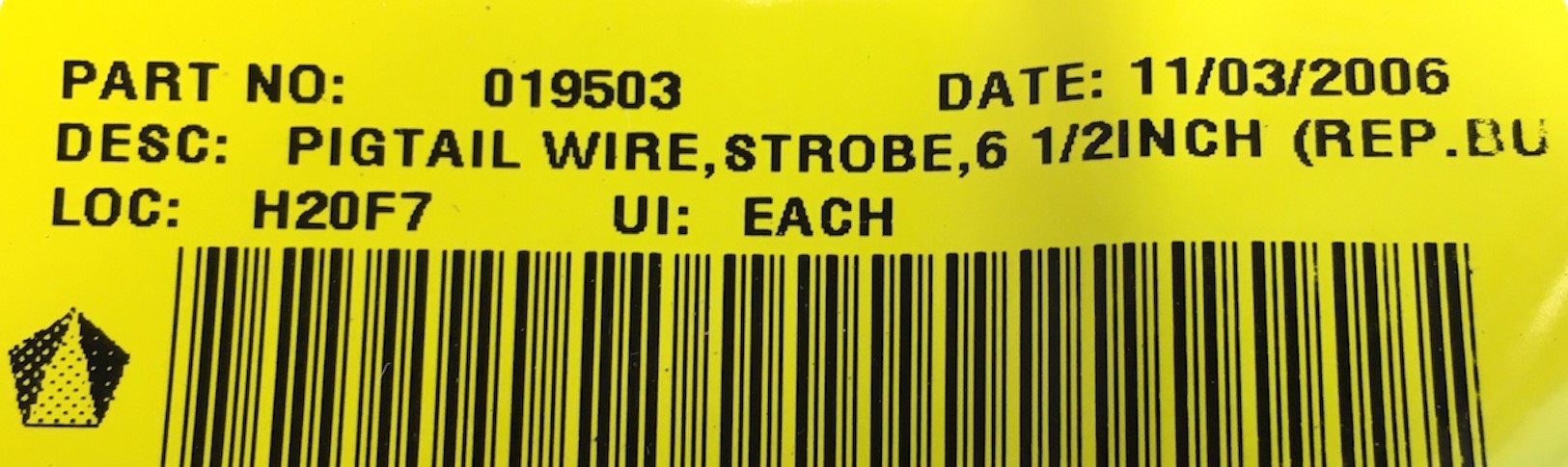 Grote Strobe Cable Assembly Wiring Harness 019503 NOS