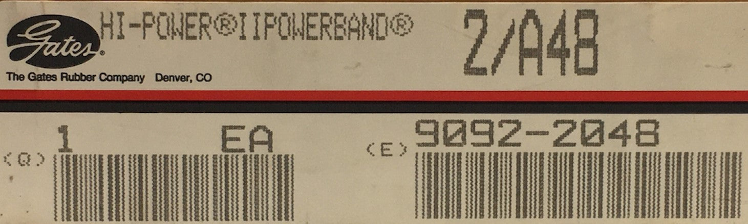 Gates High Power Powerband Timing Belt 9092-2048 NOS