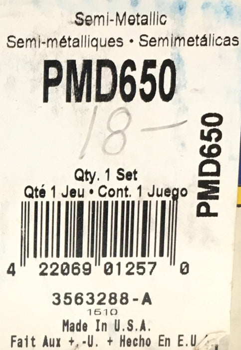 Pronto Semi-Metallic Disc Brake Pads PMD650 NOS