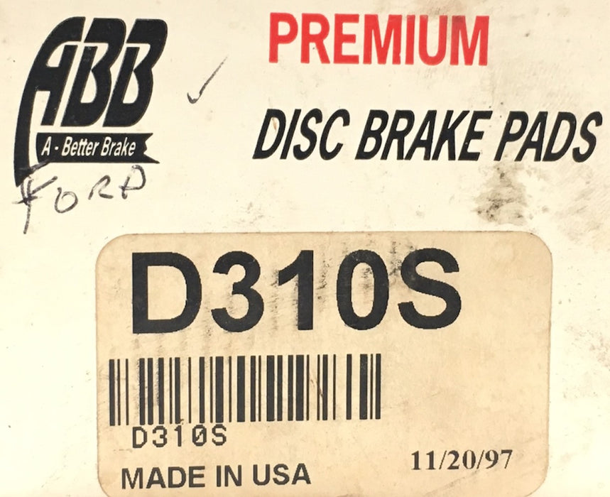 A Better Brake Premium Disc Brake Pads D310S NOS