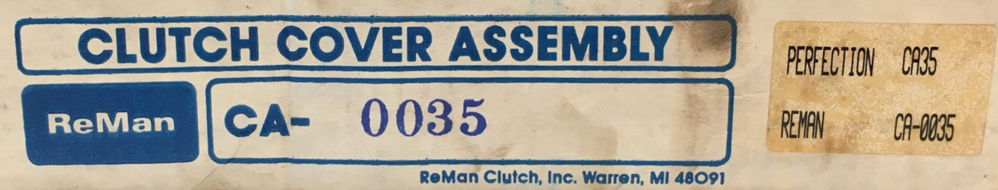 Reman Clutch Cover Assembly CA-0035 NOS