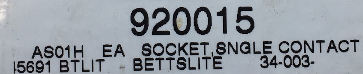 Betts Pedestal Mount Lamp Single Contact Socket 920015 [Lot of 3] NOS