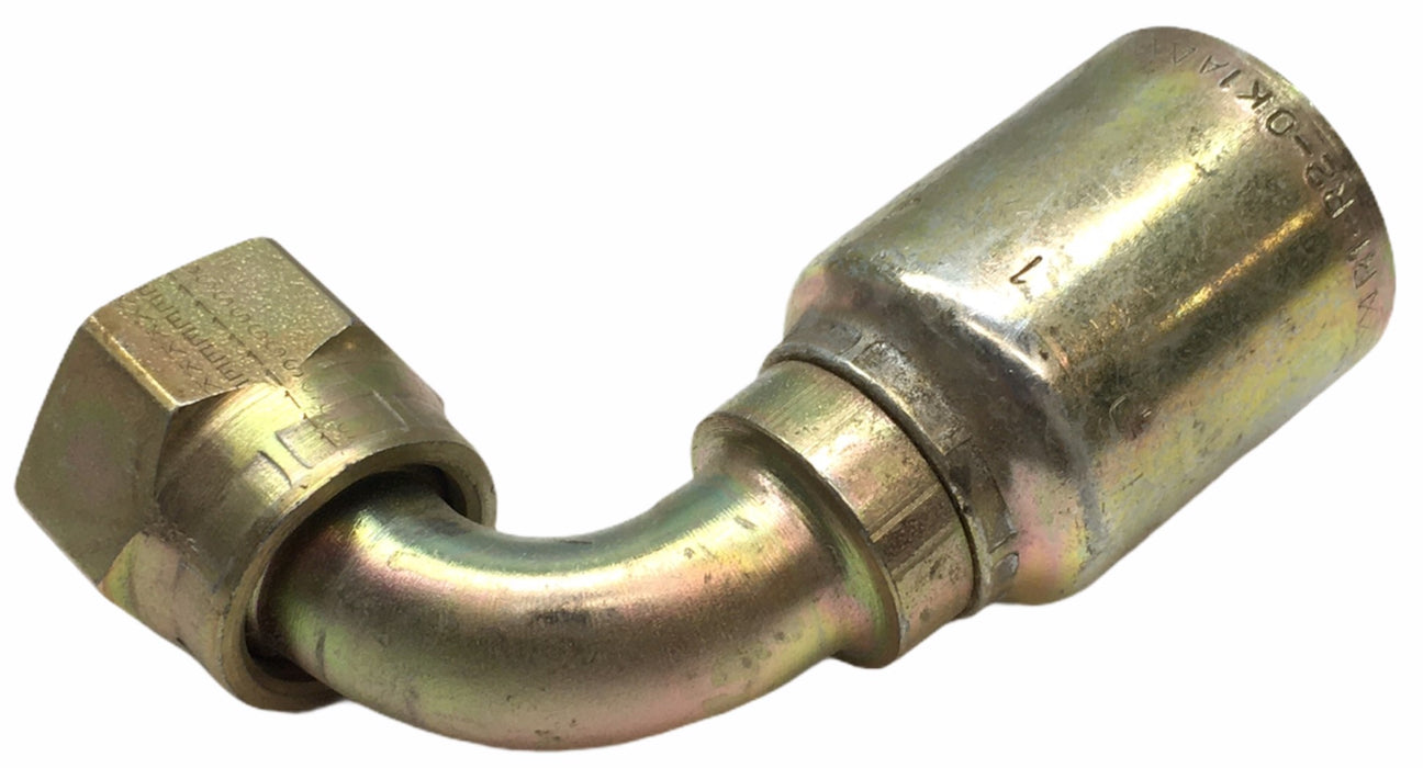 Unbranded Hydrualic Hose Fitting 90┬░ Elbow R1-R2-0K1A NOS