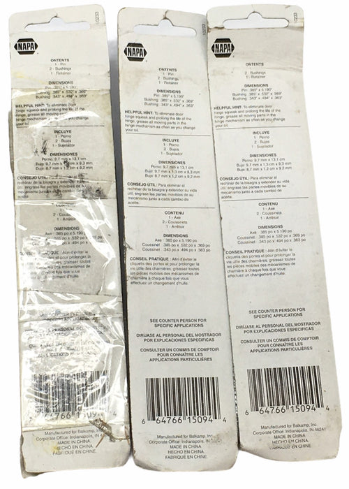 Napa Door Hinge Pin Kit 675-5164 [Lot of 3] NOS