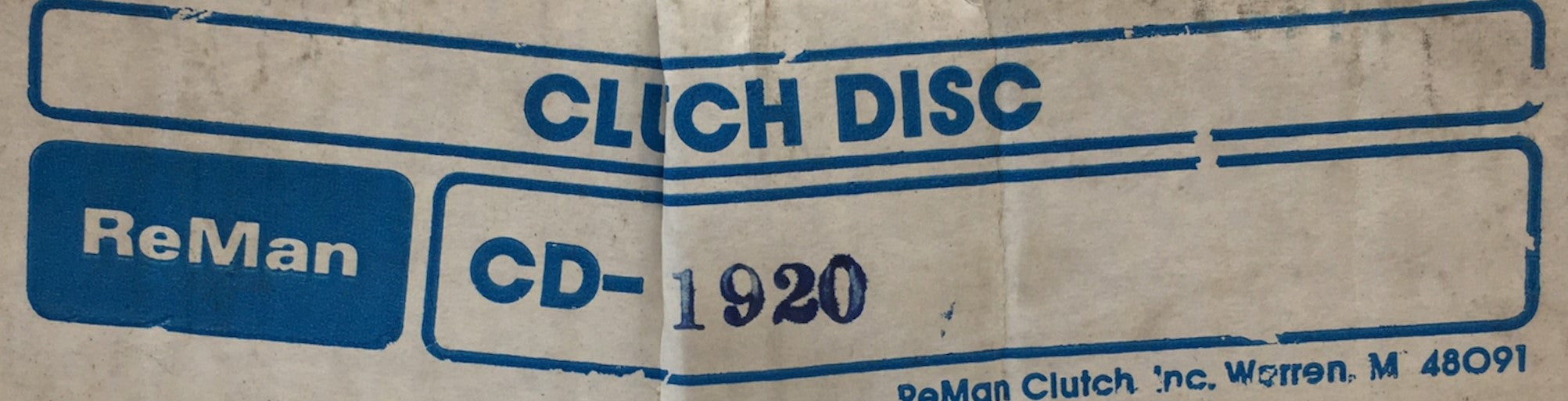 Reman Clutch Disc CD1920 NOS