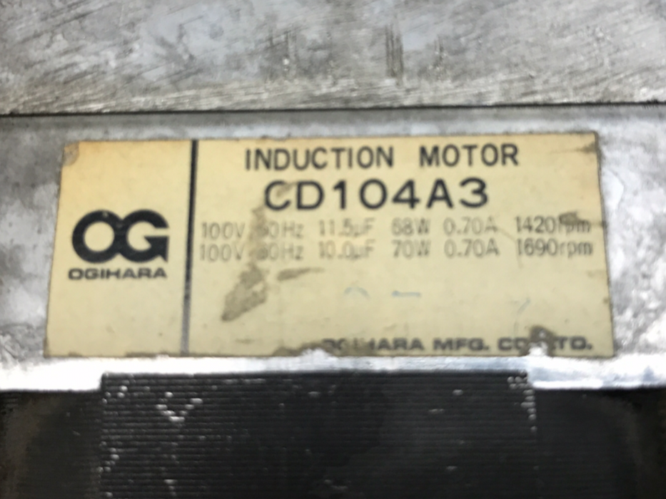 OG Induction Motor, 115V 120 RPM, CD104A3 USED