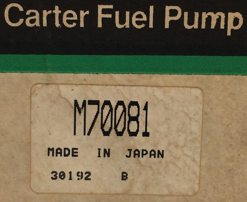 Carter Fuel Pump Assembly M70081 NOS