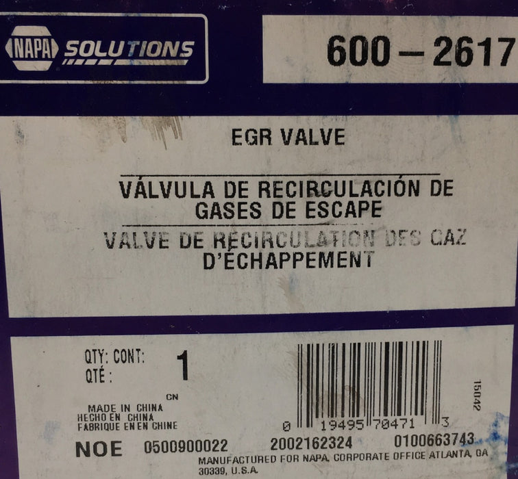 Napa EGR Valve Assembly 600-2617 NOS