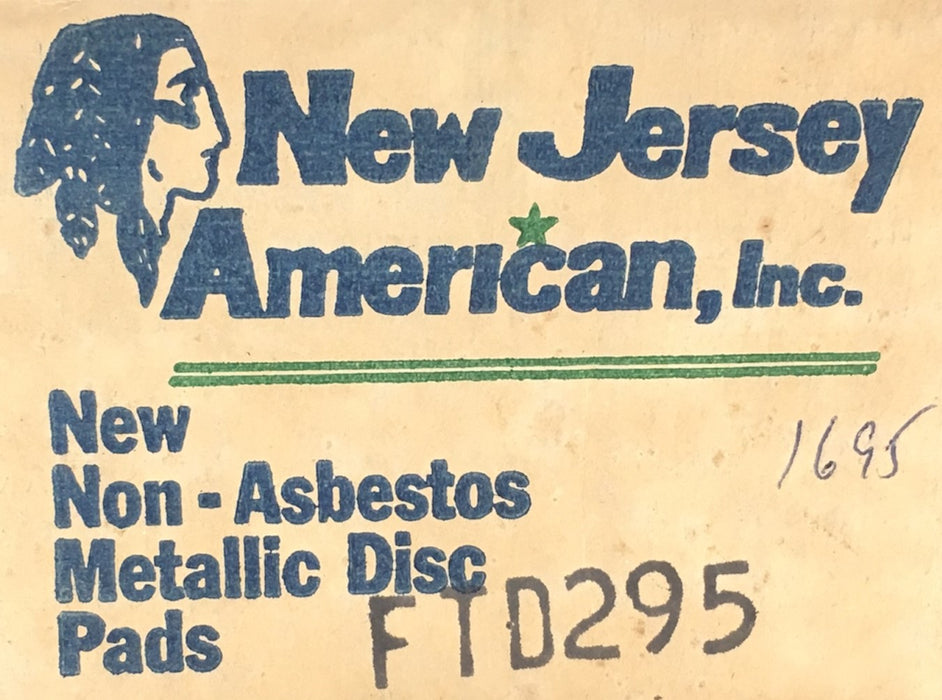 New Jersey American Disc Brake Pads FTD295 NOS
