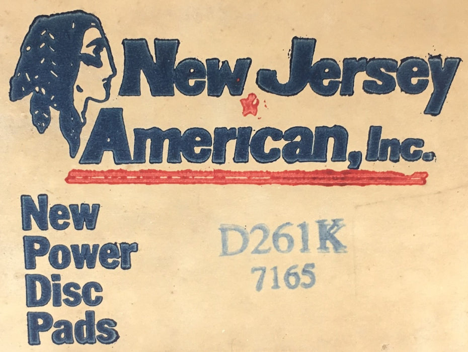 New Jersey American Disc Brake Pads D261K NOS