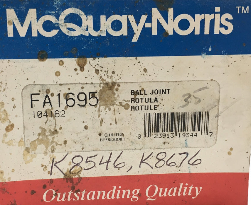 McQuay-Norris Suspension Ball Joint FA1695 NOS