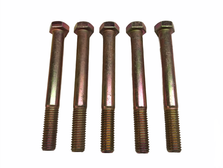 Unbranded GRADE 8 Yellow Zinc 9/16-12 x 5" Hex Head Bolt [Lot of 5] NOS