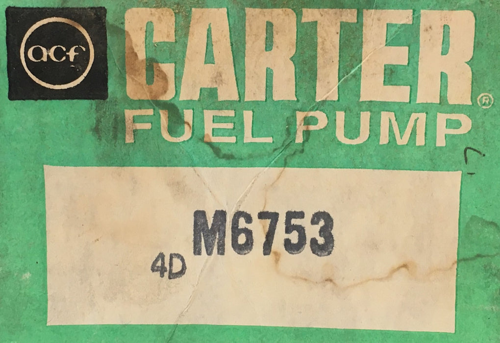 Carter Fuel Pump Assembly M6753 NOS