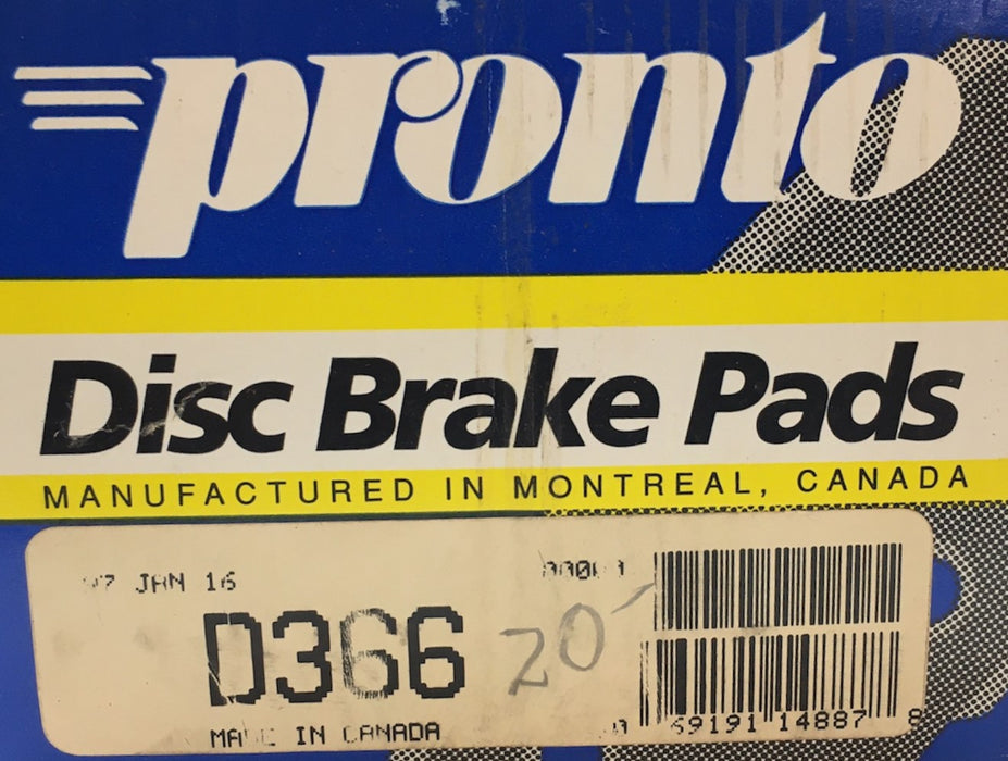 Pronto Disc Brake Pads D366 NOS