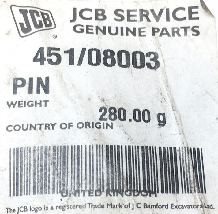 JCB OEM Reactor Pin 451/08003 [Lot of 2] NOS