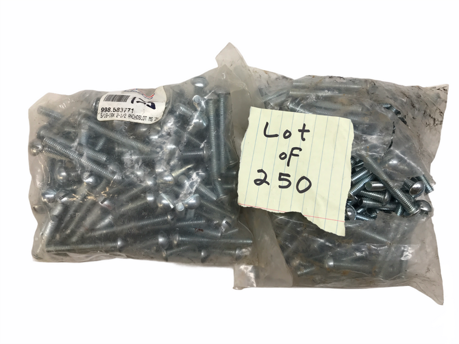 Winzer 5/16-18 x 2-1/2" Slotted Machine Screw 998-583771 [Lot of 250] NOS