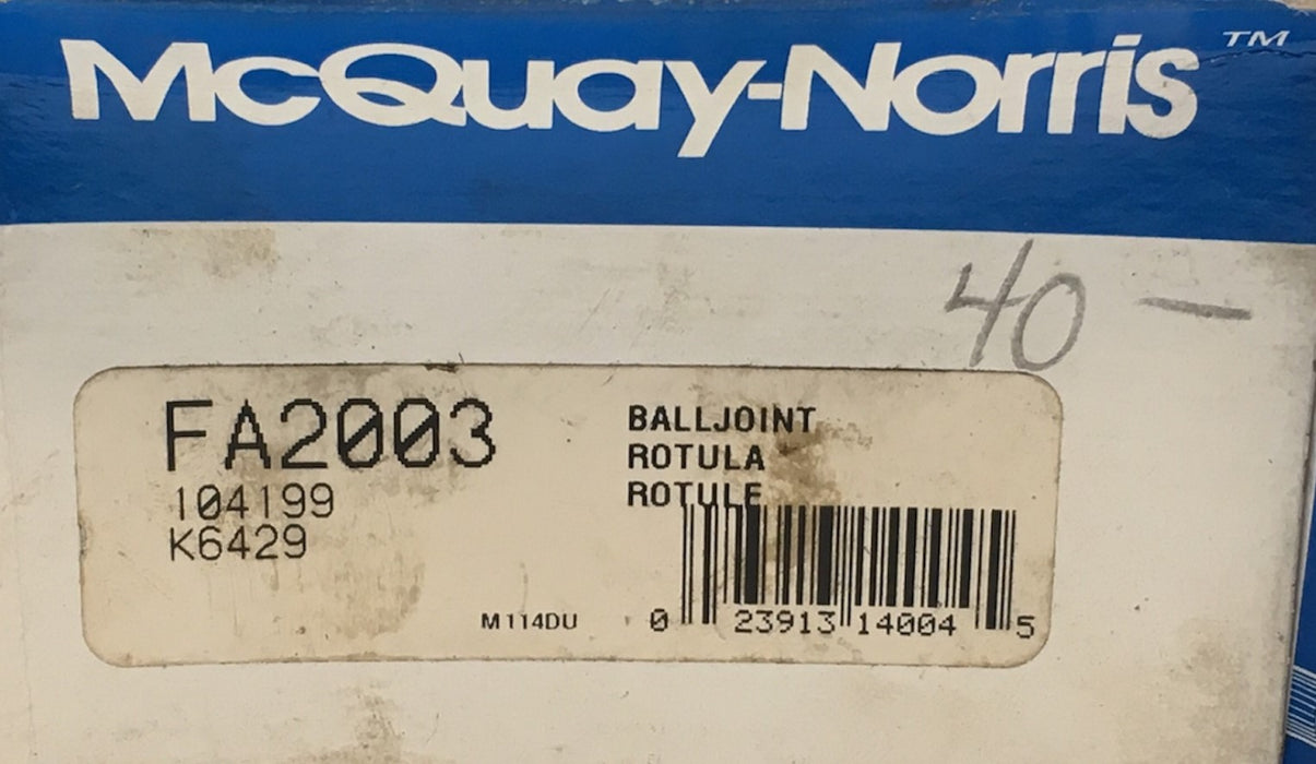 McQuay-Norris Suspension Ball Joint FA2003 NOS