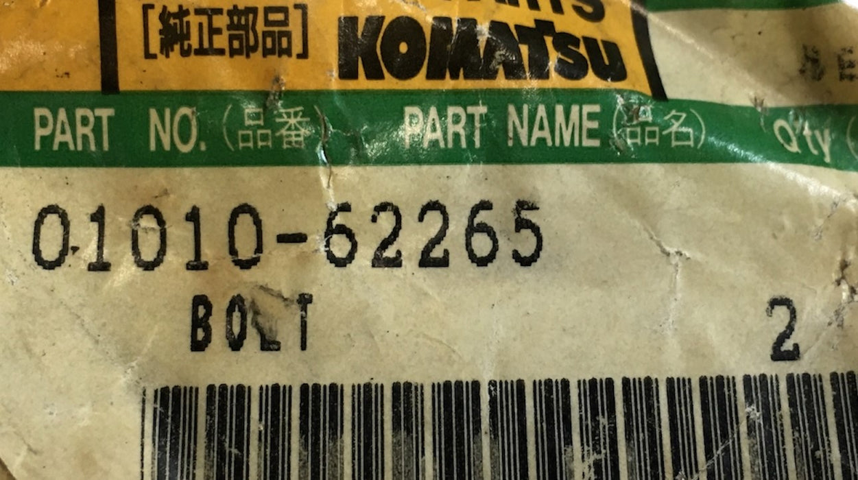Komatsu Rear-Side Bolt 01010-62265 [Lot of 2] NOS