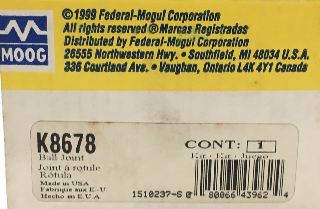 Moog Suspension Ball Joint K8678 NOS