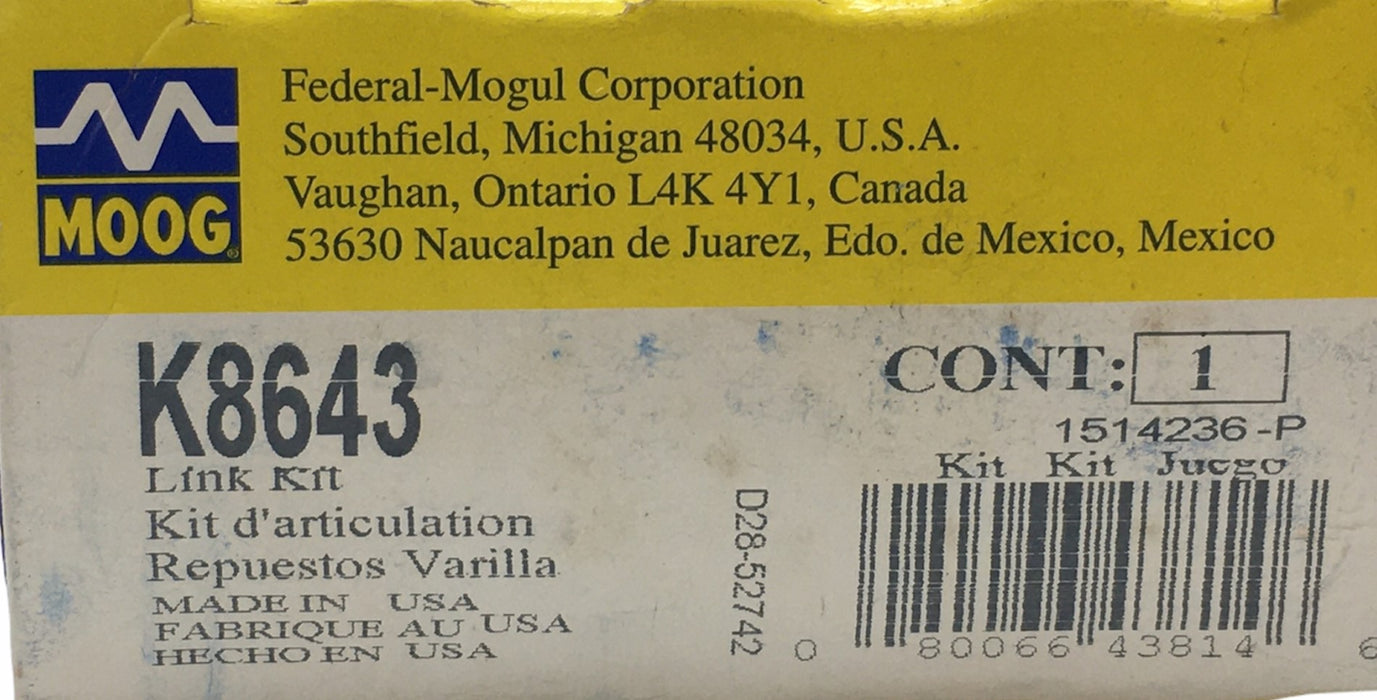 Moog Suspension Stabilizer Bar Link Kit K8643 NOS