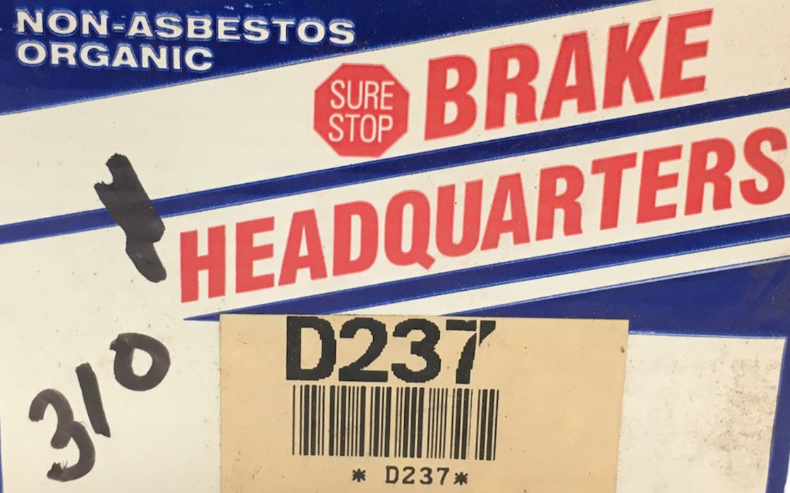 Brake Headquarters Disc Brake Pads D237 NOS