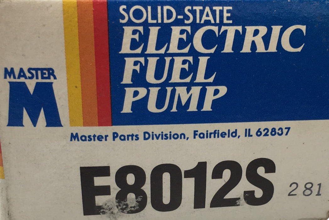 Master Fuel Pump Assembly E8012S NOS