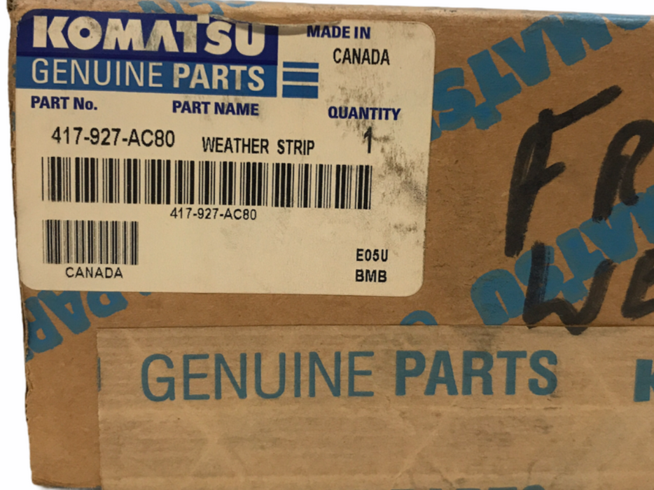 Komatsu OEM Window Weather Stripping 417-927-AC80 NOS