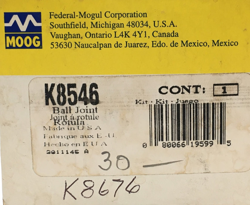 Moog Suspension Ball Joint K8546 NOS