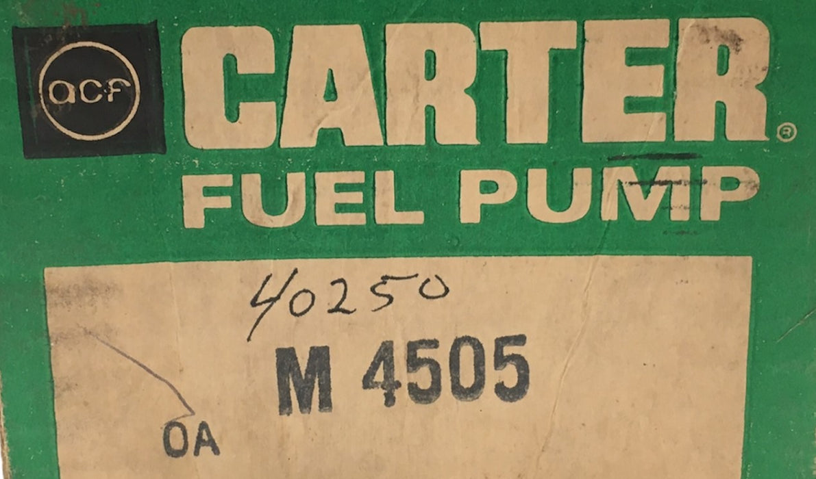 Carter Fuel Pump Assembly 4505 NOS