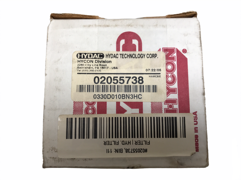 Hydac Hycon Filter Element 02055738 NOS