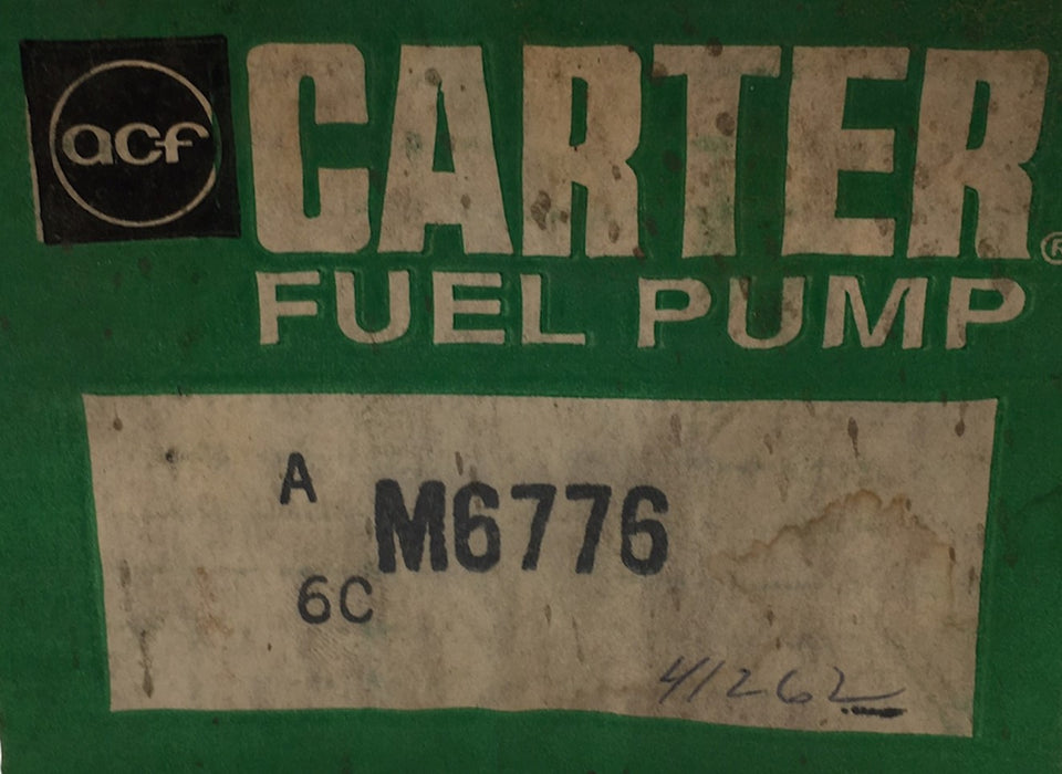 Carter Mechanical Fuel Pump Assembly M6776 NOS