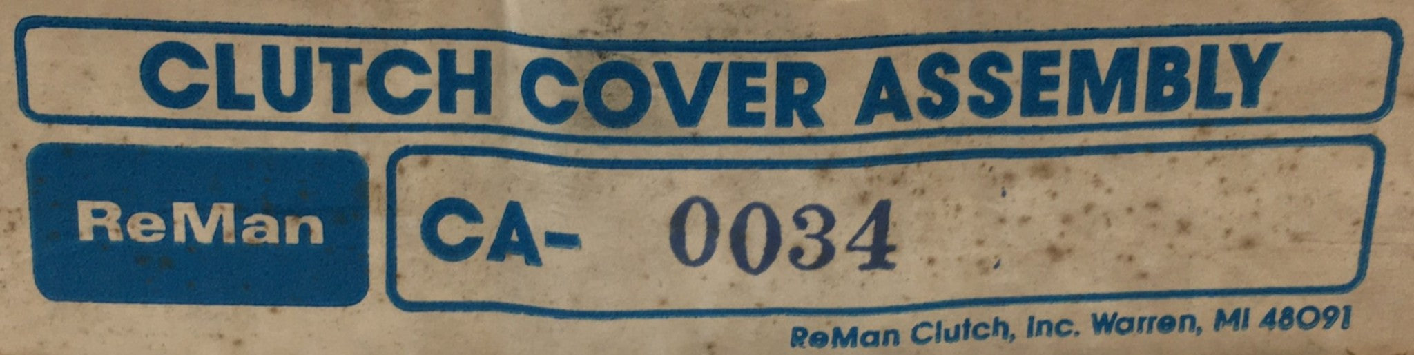 Reman Clutch Cover Assembly CA-0034 NOS