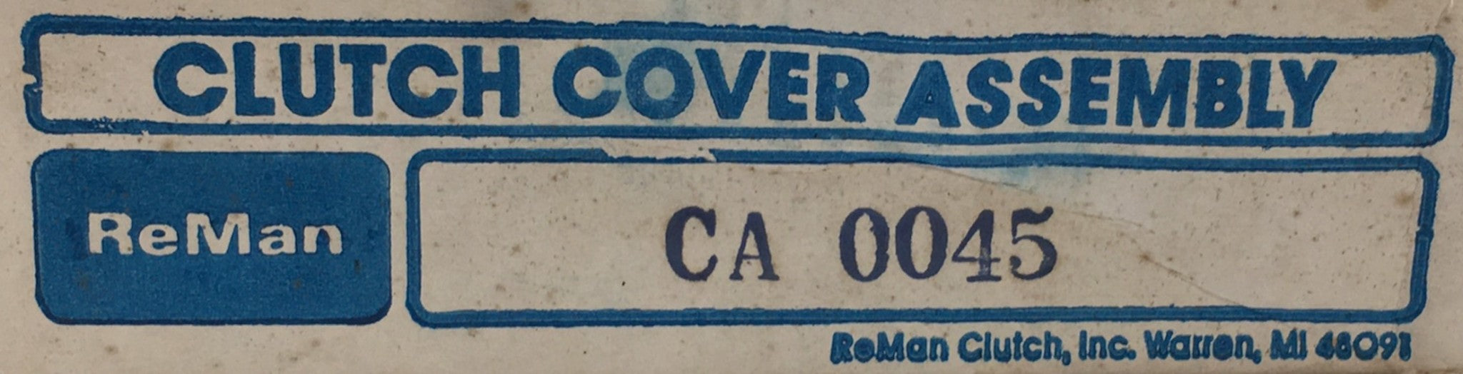 Reman Clutch Cover Assembly CA-0045 NOS
