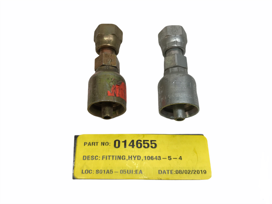 Parker Hydraulic Fitting P43-4-R1-R2-R3 [Lot of 2] NOS